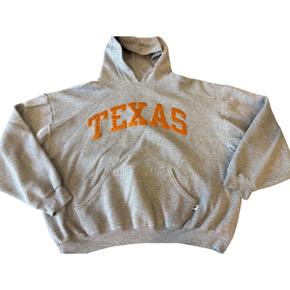 UNIVERSITY OF TEXAS Russell Gray Embroidered Sweatshirt Hoodie Gameday L